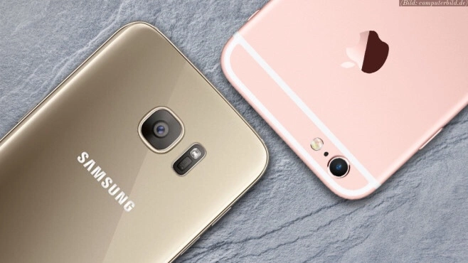 Apple iPhone und Samsung Galaxy Smartphone im Vergleich für den Patentstreit