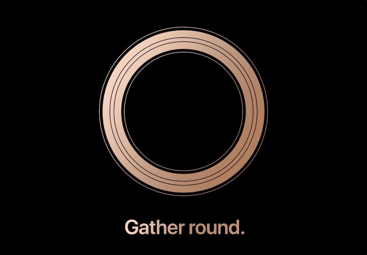 Apple Keynote Event Einladung Gather round Goldener Ring