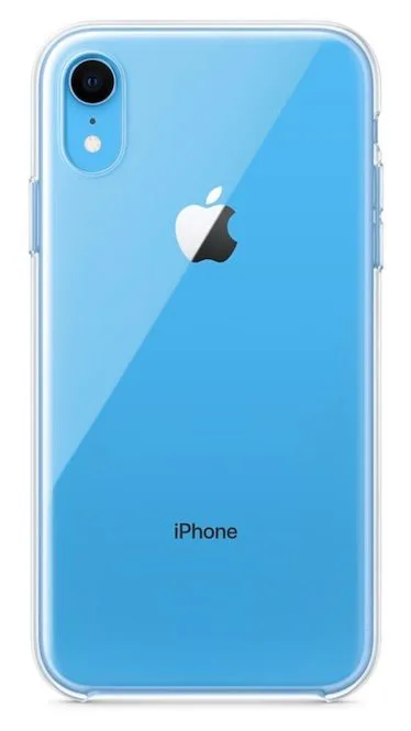 Transparentes iPhone Xr Case am blauen Smartphone