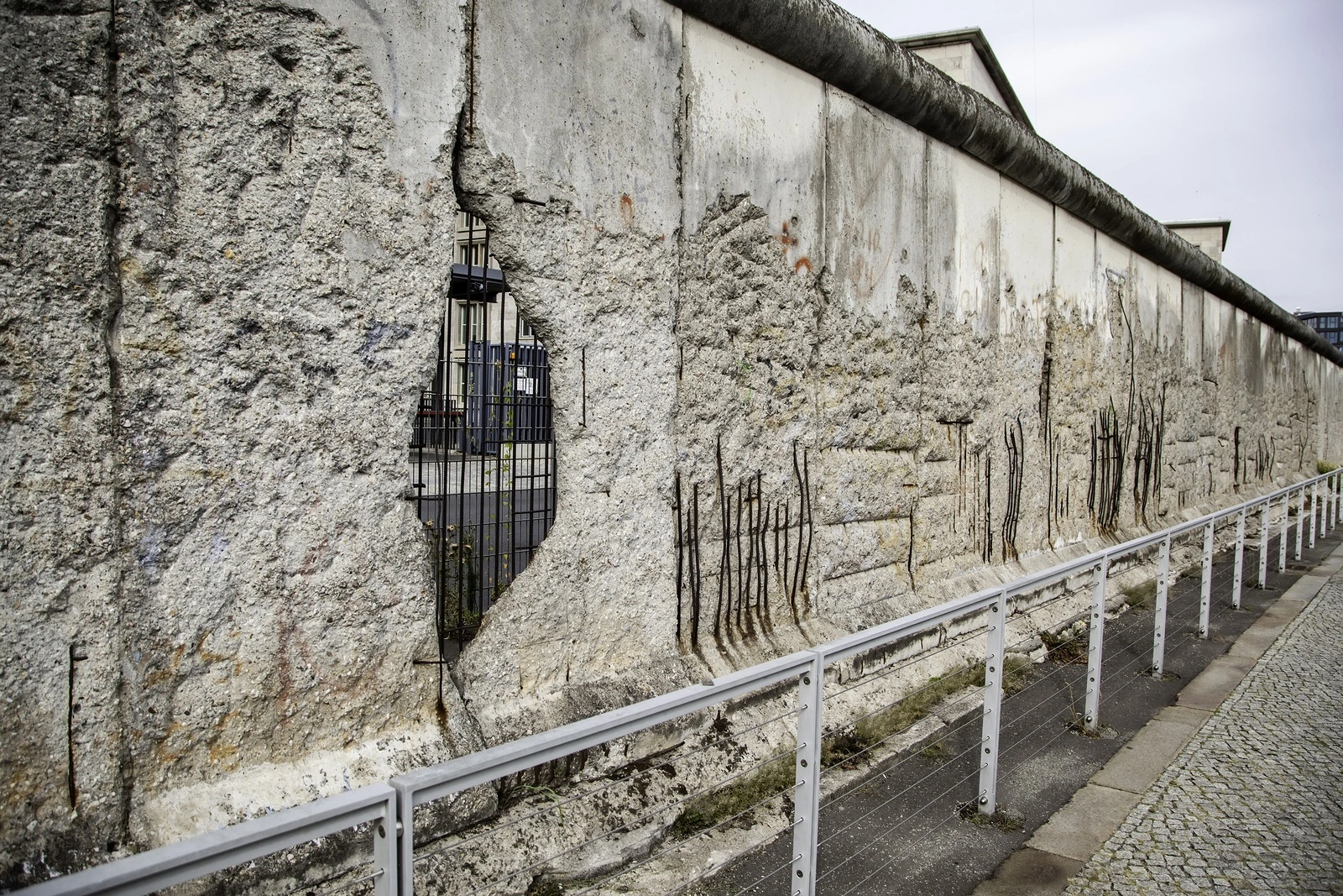 Remains of Berlin wall, detail of old concrete wall, Germany