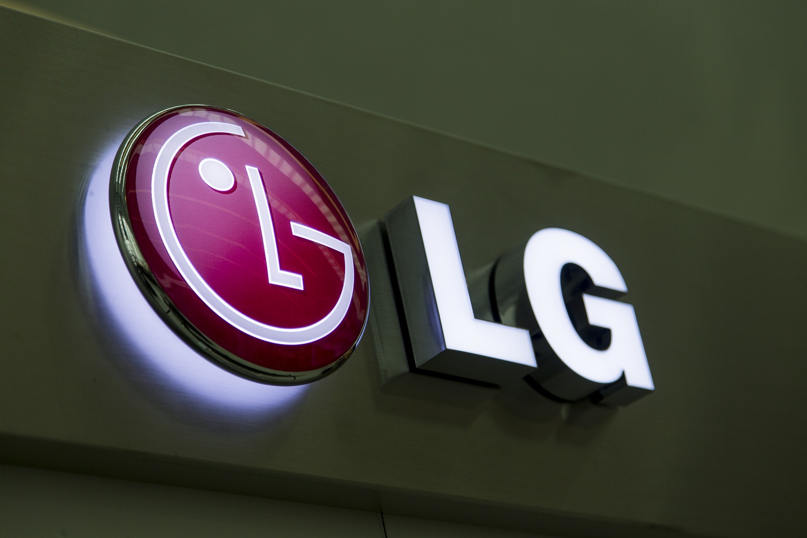 BUDAPEST, HUNGARY - JANUARY 15, 2014: Sign at the LG shop in Budapest. LG is a multinational conglomerate corporation founded in 1947 at Busan South Korea.