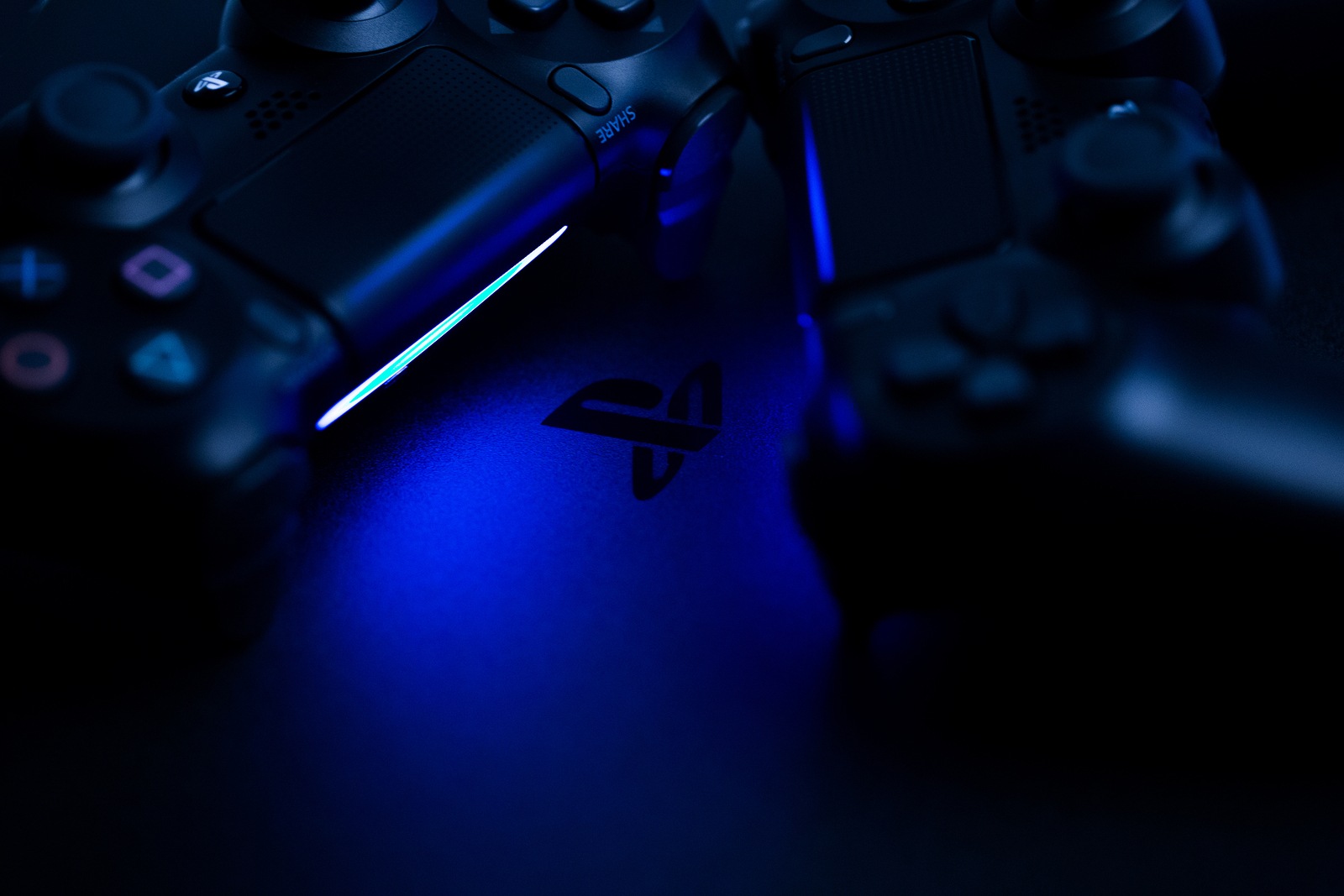 Russia, OCTOBER 24 2019: The new Sony Dualshock 4 with PlayStation 4. Sony PlayStation 4 game console of the eighth generation.