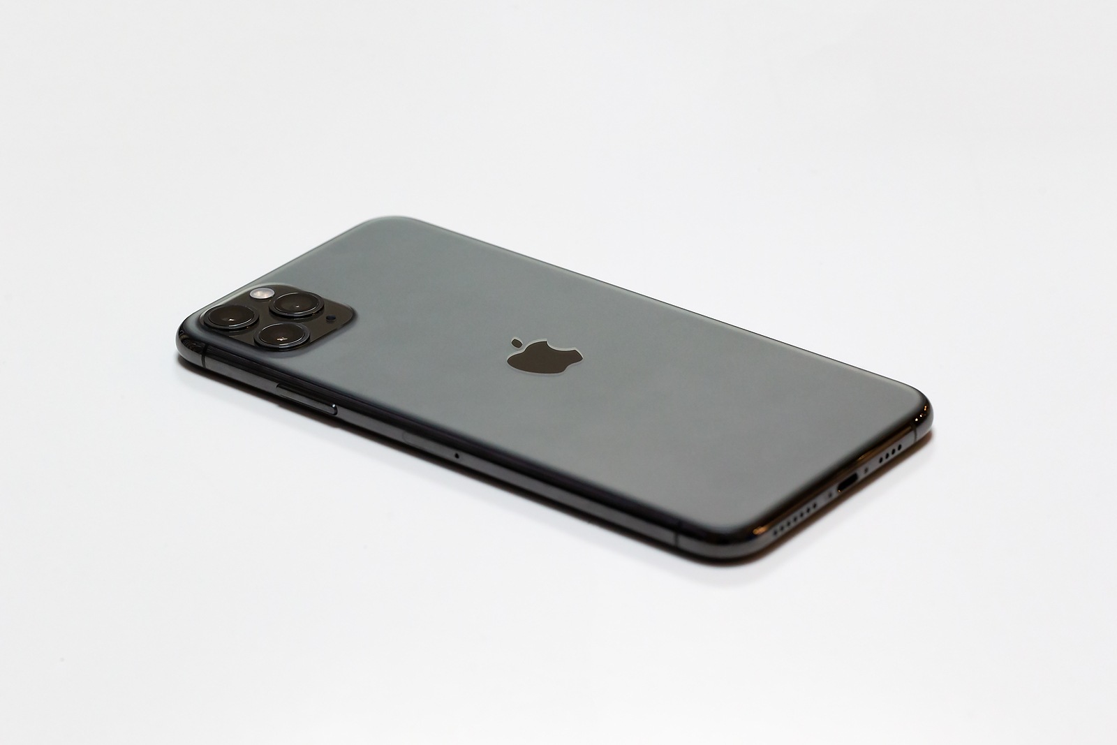 Belgrade, Serbia - January 15, 2020: New Apple iPhone 11 Pro Max mobile smartphone is displayed from rear side on isolated white background.