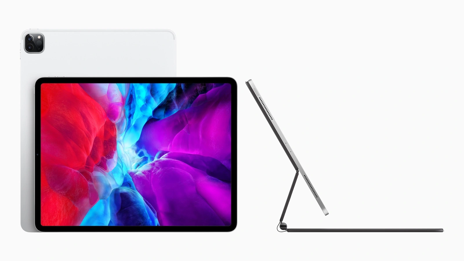 Apple iPad Pro aufgestellt mit dem Magic Keyboard und integriertem Trackpad