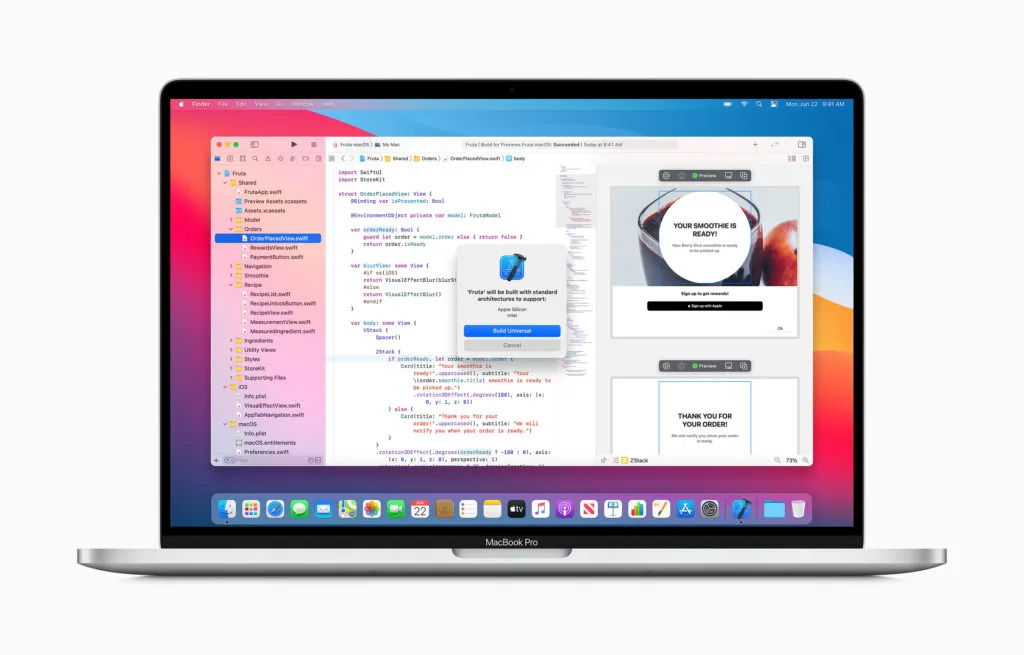 Apple Silicon Prozessor Ankündigung auf der WWDC 2020 in Xcode
