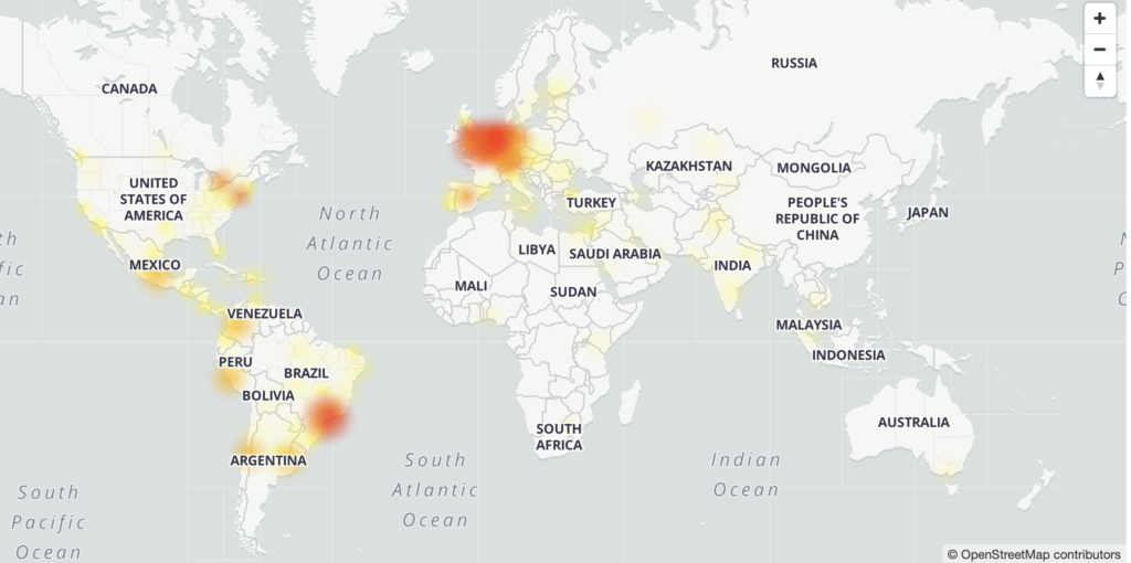 Screenshot: downdetector.com