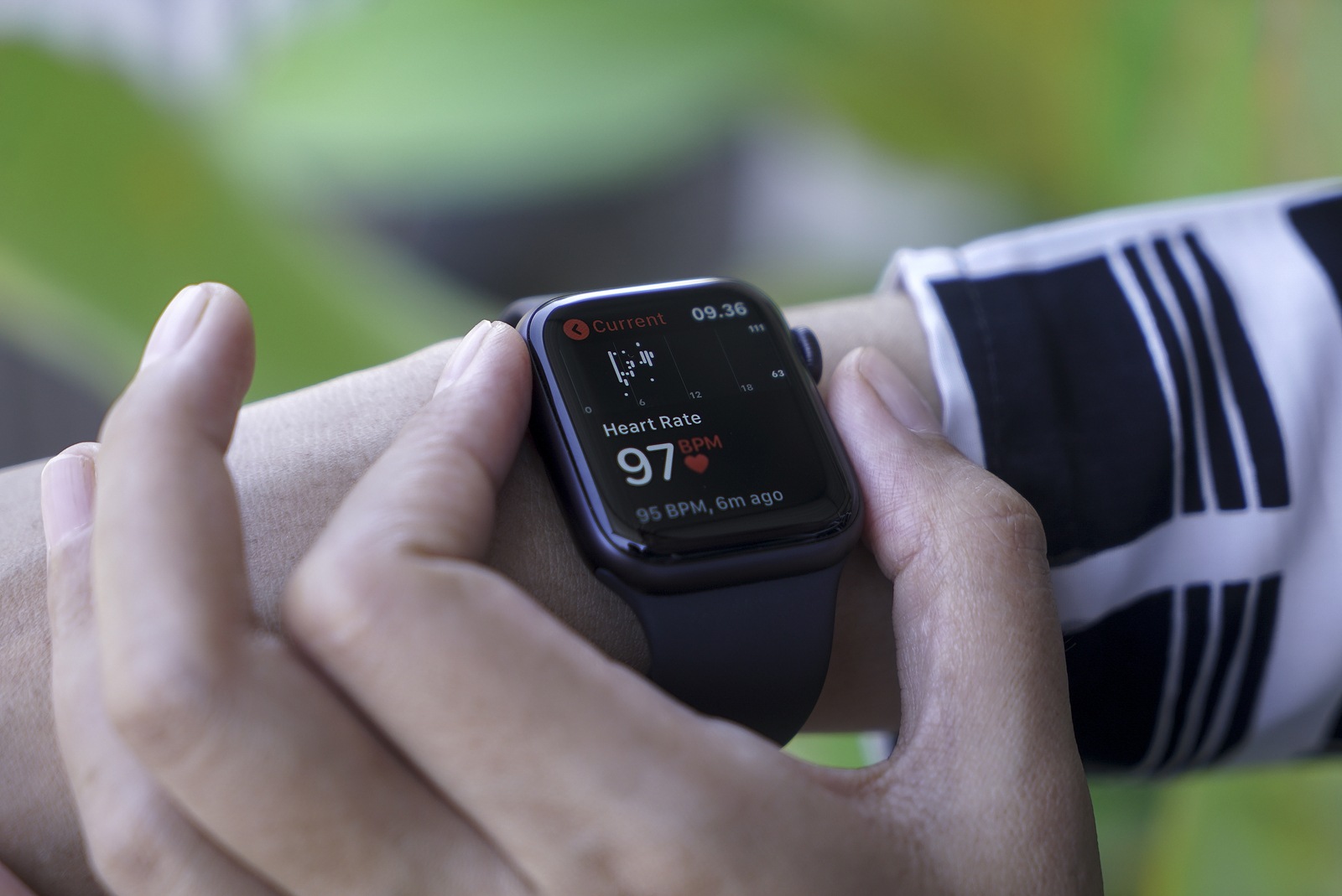 Bali Indonesia June 2, 2020 : female hands using with apple, Apple Watch is a line of smartwatches designed, developed, and marketed by Apple Inc.