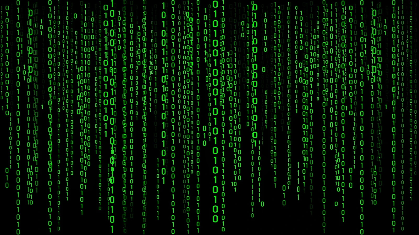 Digital background green matrix. Binary computer code. Hacker concept. 3d rendering.