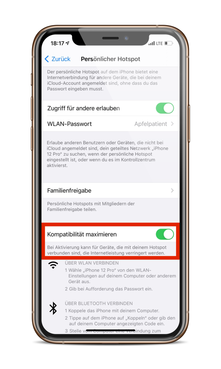 iPhone 12 verfügt über bessere HotspotFunktion