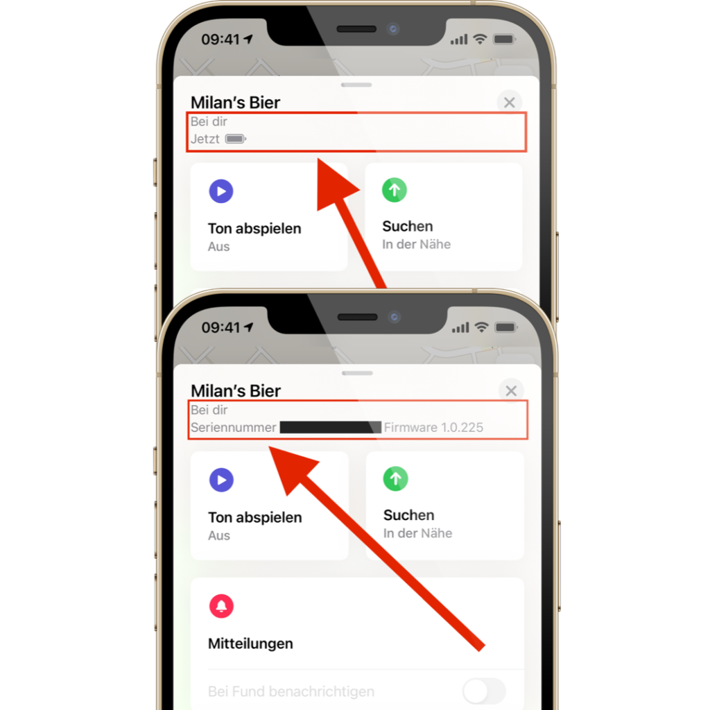 AirTag Seriennummer finden