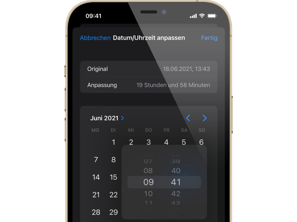 iOS 15: Datum und die Uhrzeit von Fotos anpassen