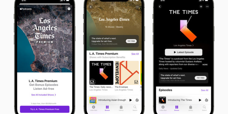Apple's podcast subscriptions