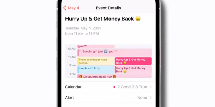 calendar spam iPhone
