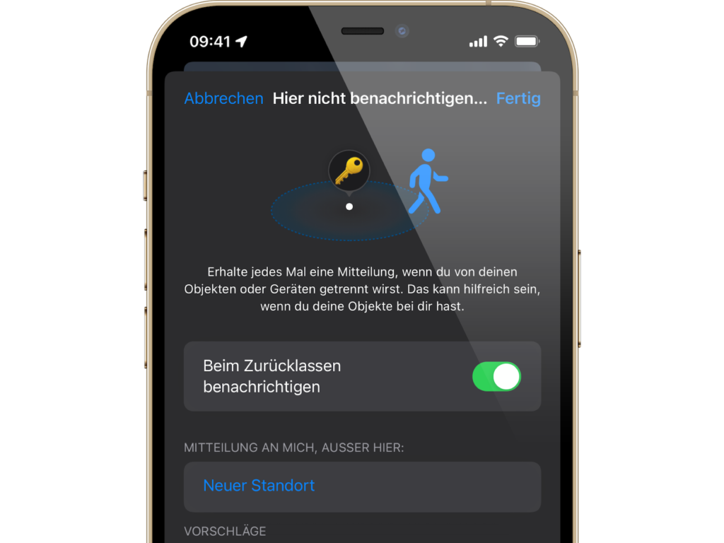 iOS 15: Beim Zurücklassen benachrichtigen