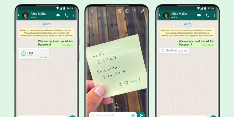 WhatsApp one-time view