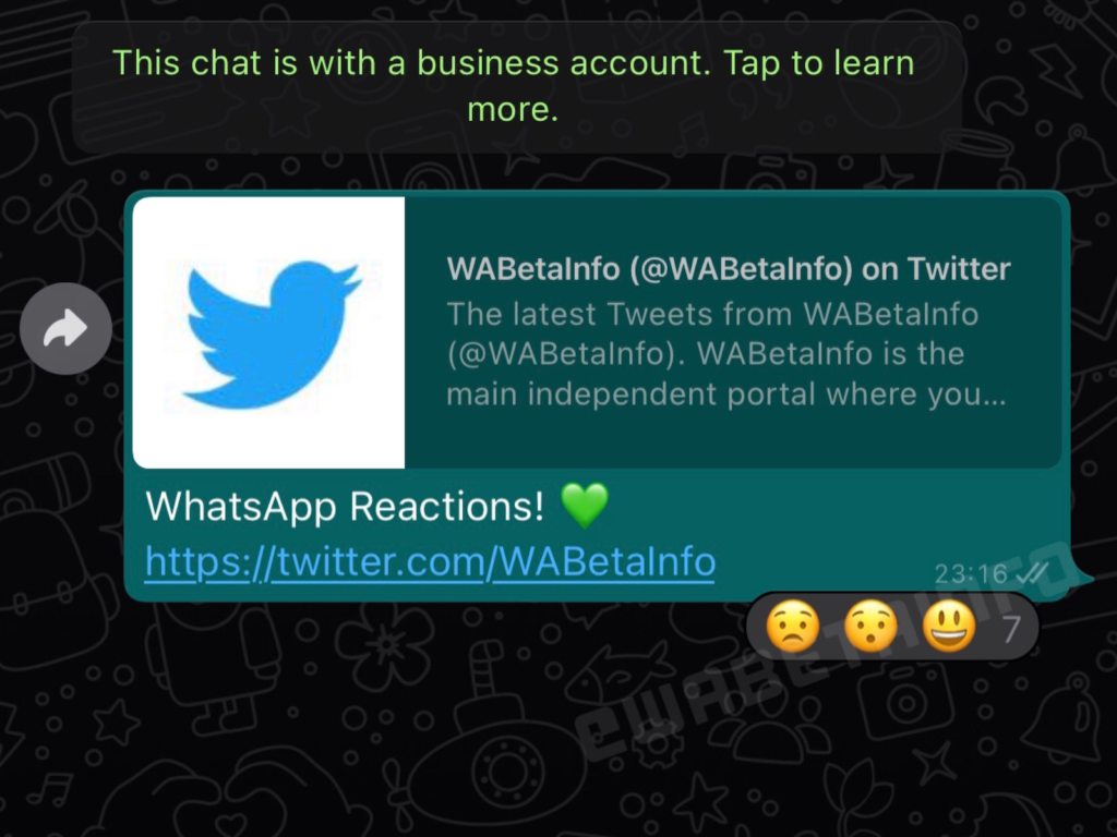 Reactions in WhatsApp