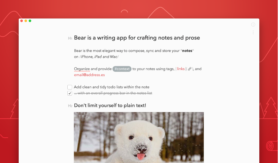 Bear Notizen-App