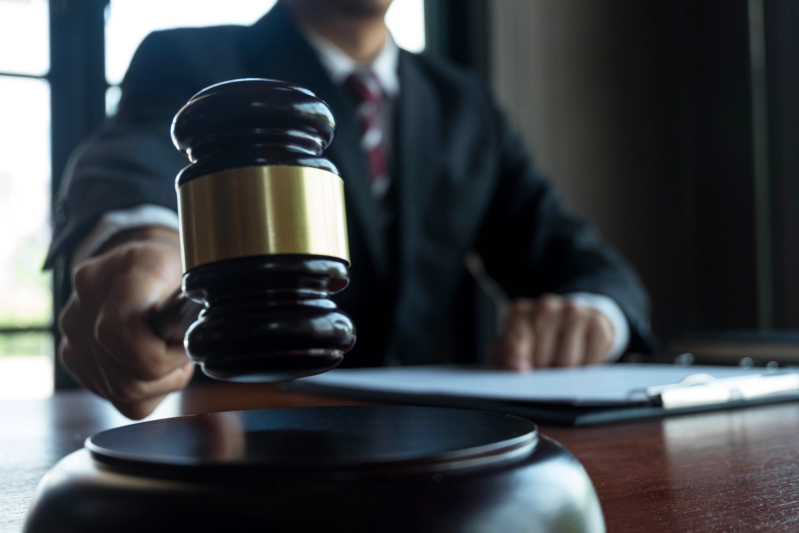Judge with gavel on table. attorney, court judge,tribunal and justice concept.