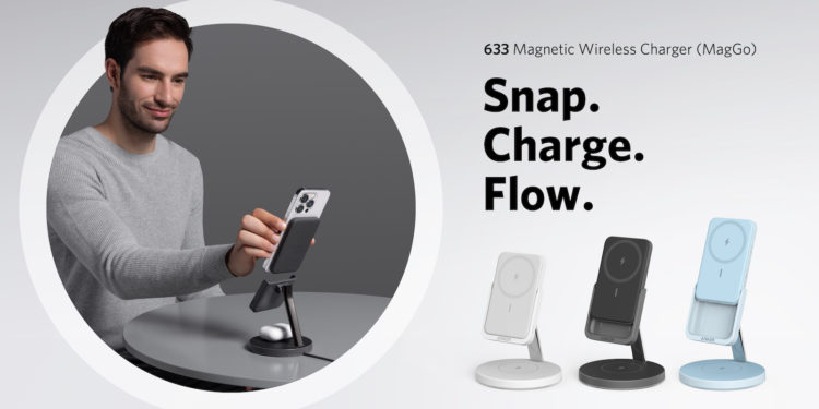 Anker 2-in-1 charging station with removable magnetic battery in hands-on