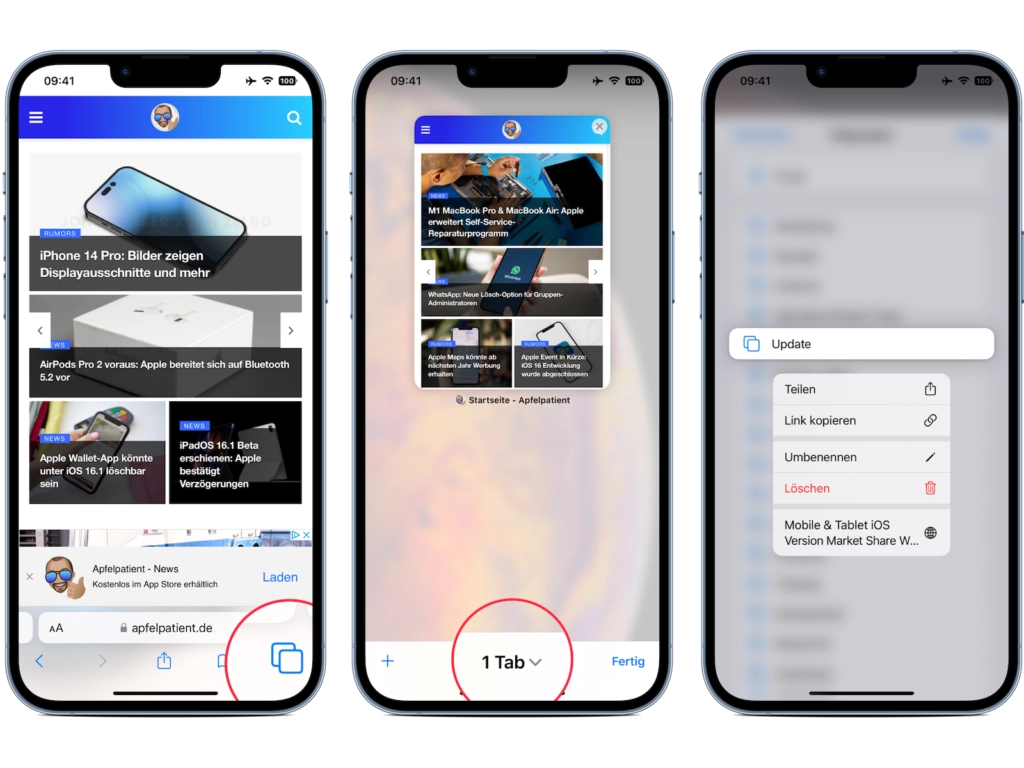 iOS 16 Safari Tab-Gruppen teilen Anleitung auf dem iPhone