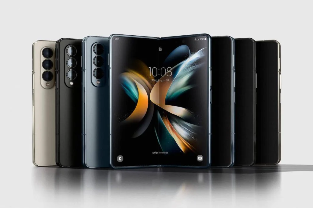 Samsung Galaxy Z Fold 4 faltbare Smartphones in verschiedenen Farben