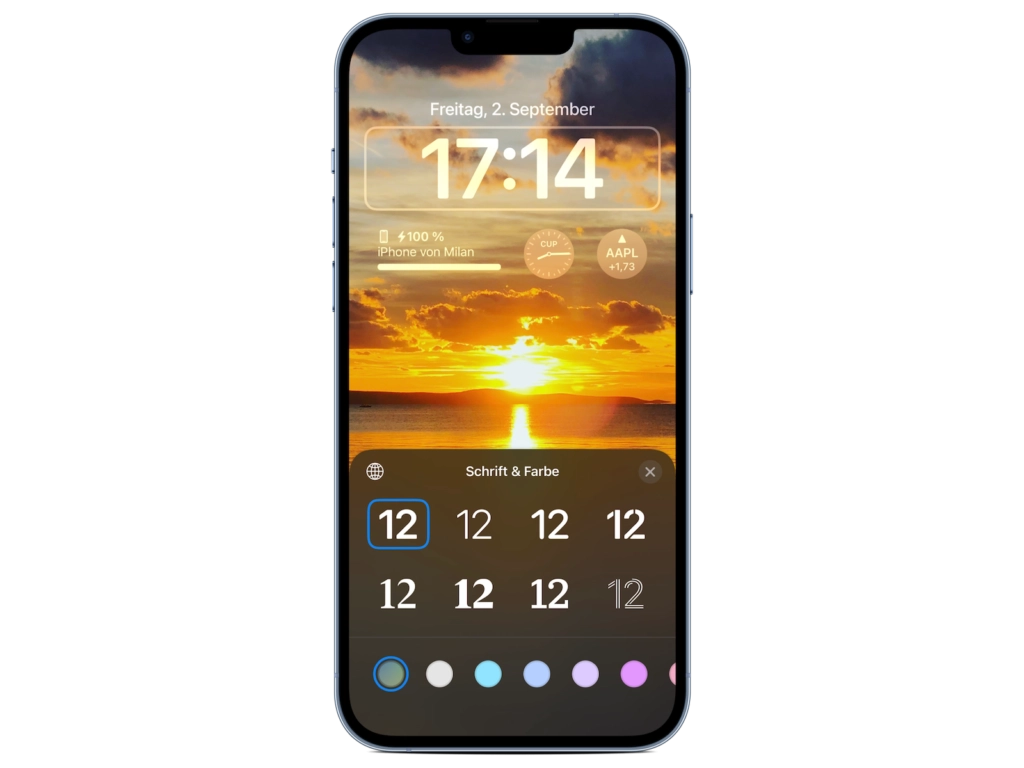 iOS 16 Sperrbildschirm Uhrzeit personalisieren