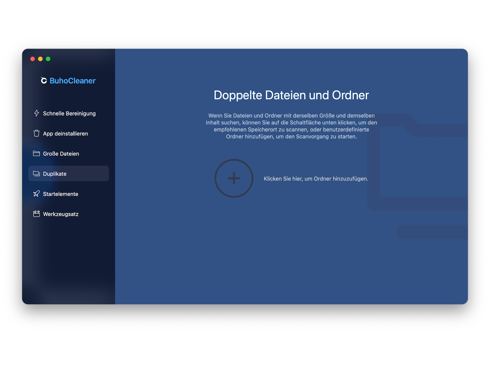 BuhoCleaner Duplikate Finder Modul zum Suchen und Löschen doppelter Dateien auf dem Mac