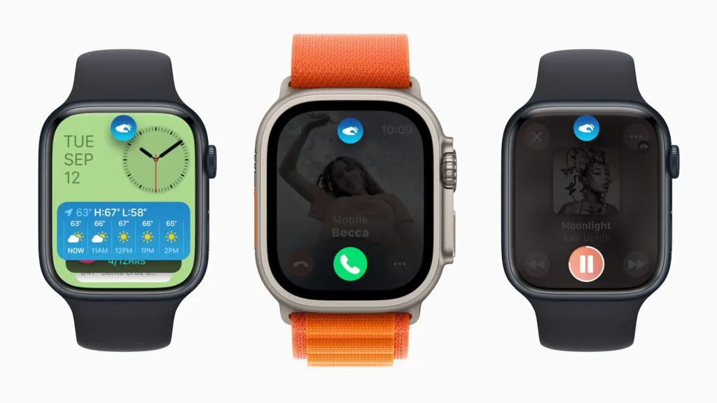 Apple Watch Series 9 und Ultra 2 Doppeltipp Geste unter watchOS 10.1