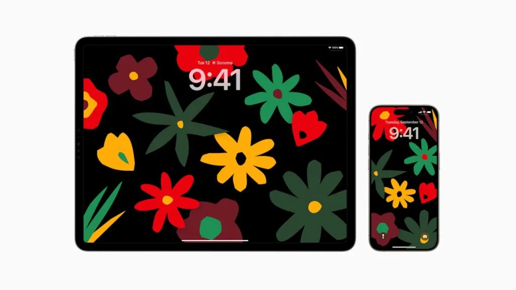iOS 17.3 Unity Bloom Hintergrundbild auf dem iPhone und iPad Sperrbildschirm