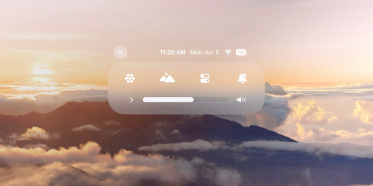 Apple Vision Pro Control Center