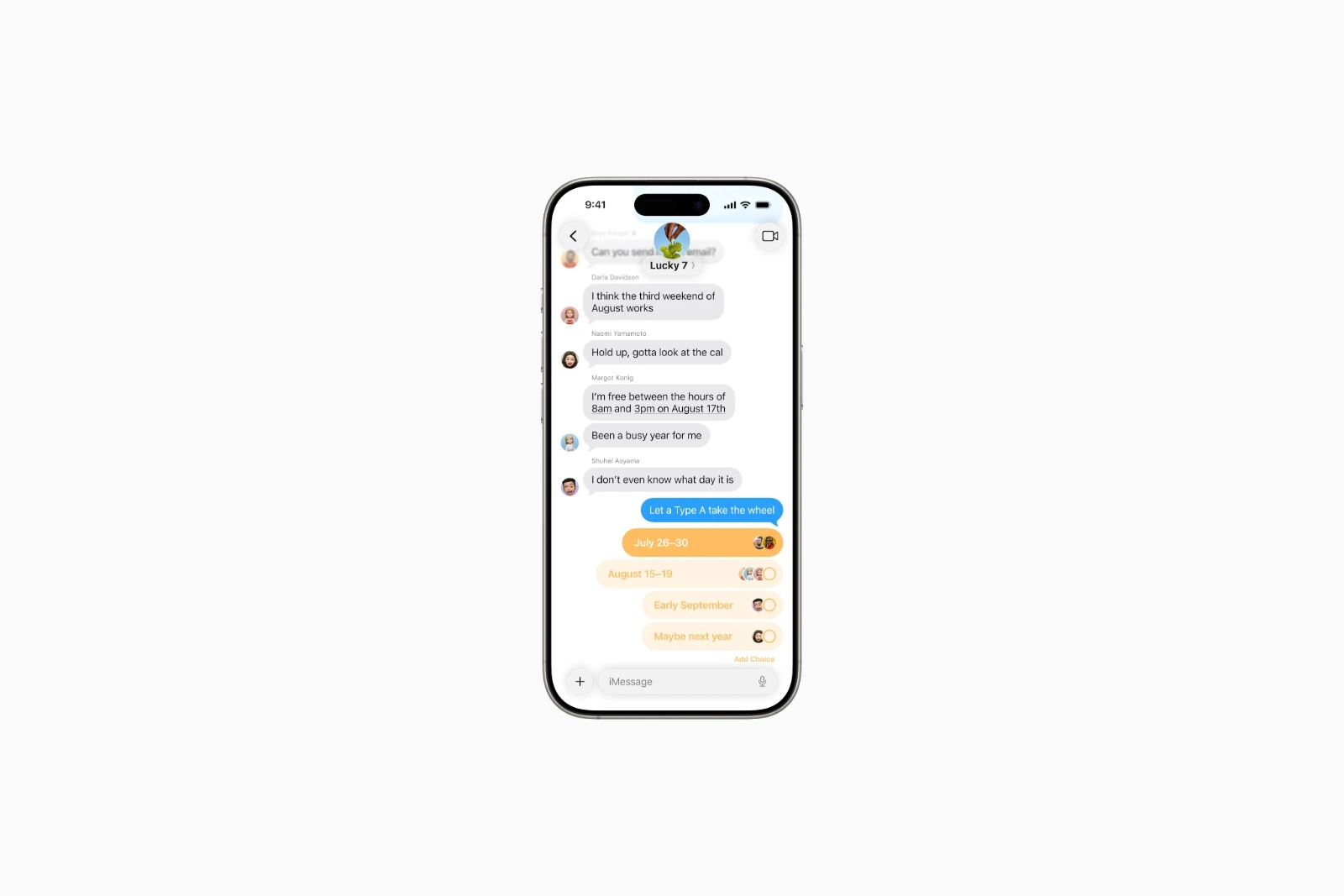 iOS 26 Umfragen Nachrichten-App