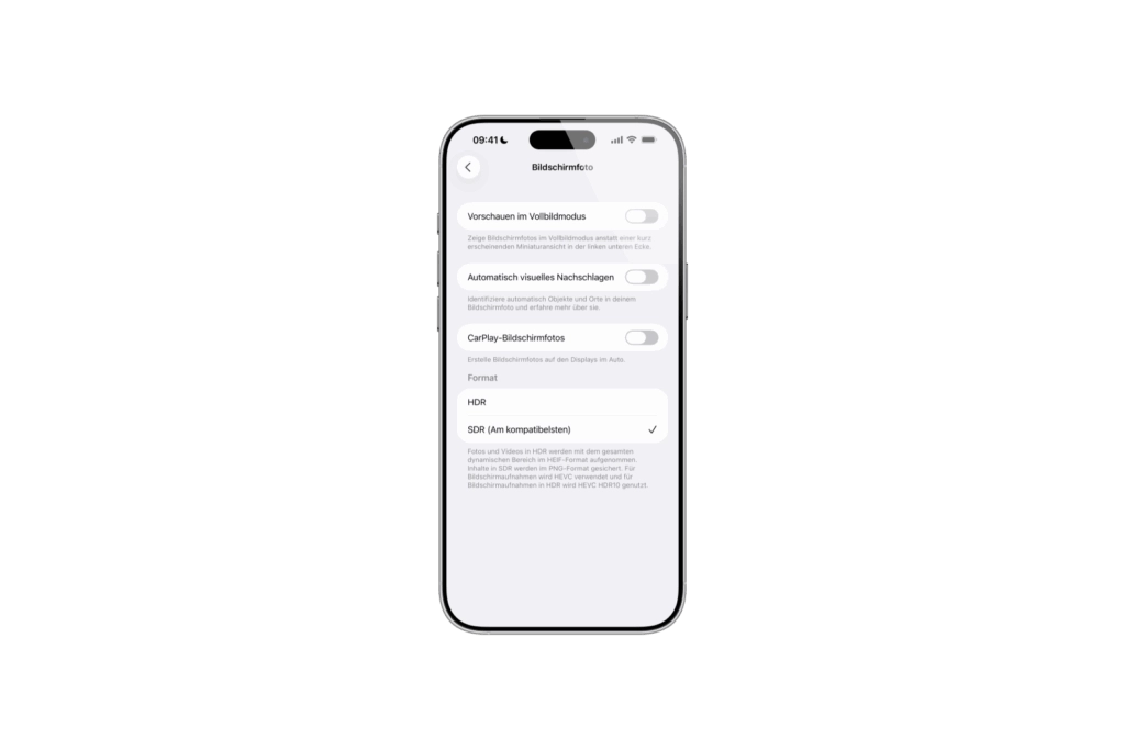 iOS 26 Screenshot Vorschau deaktivieren