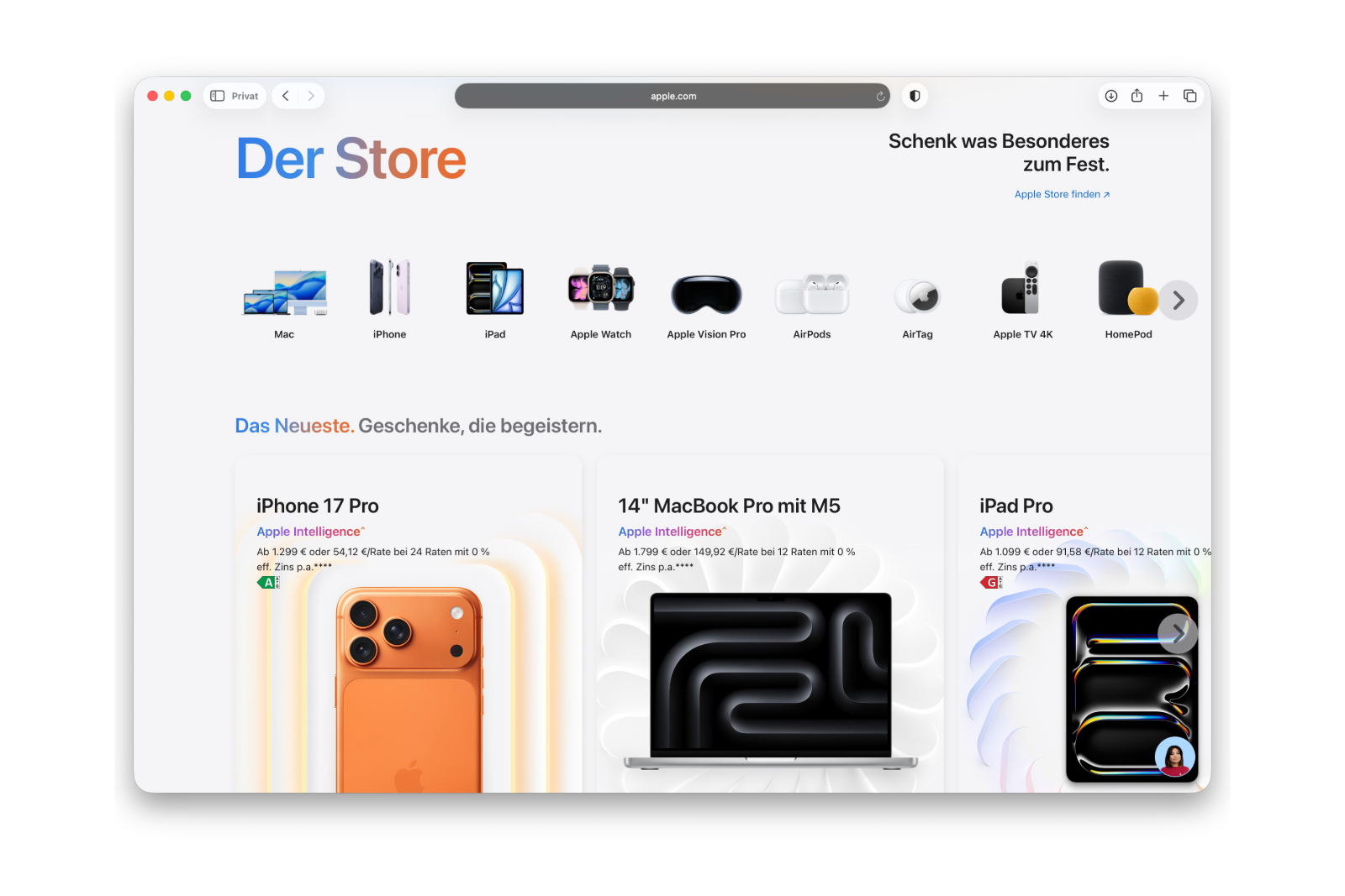 Apple Weihnachten 2025