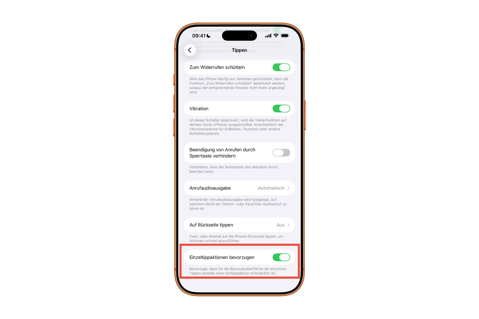 iOS 26.1 Schieberegler Stopp-Button