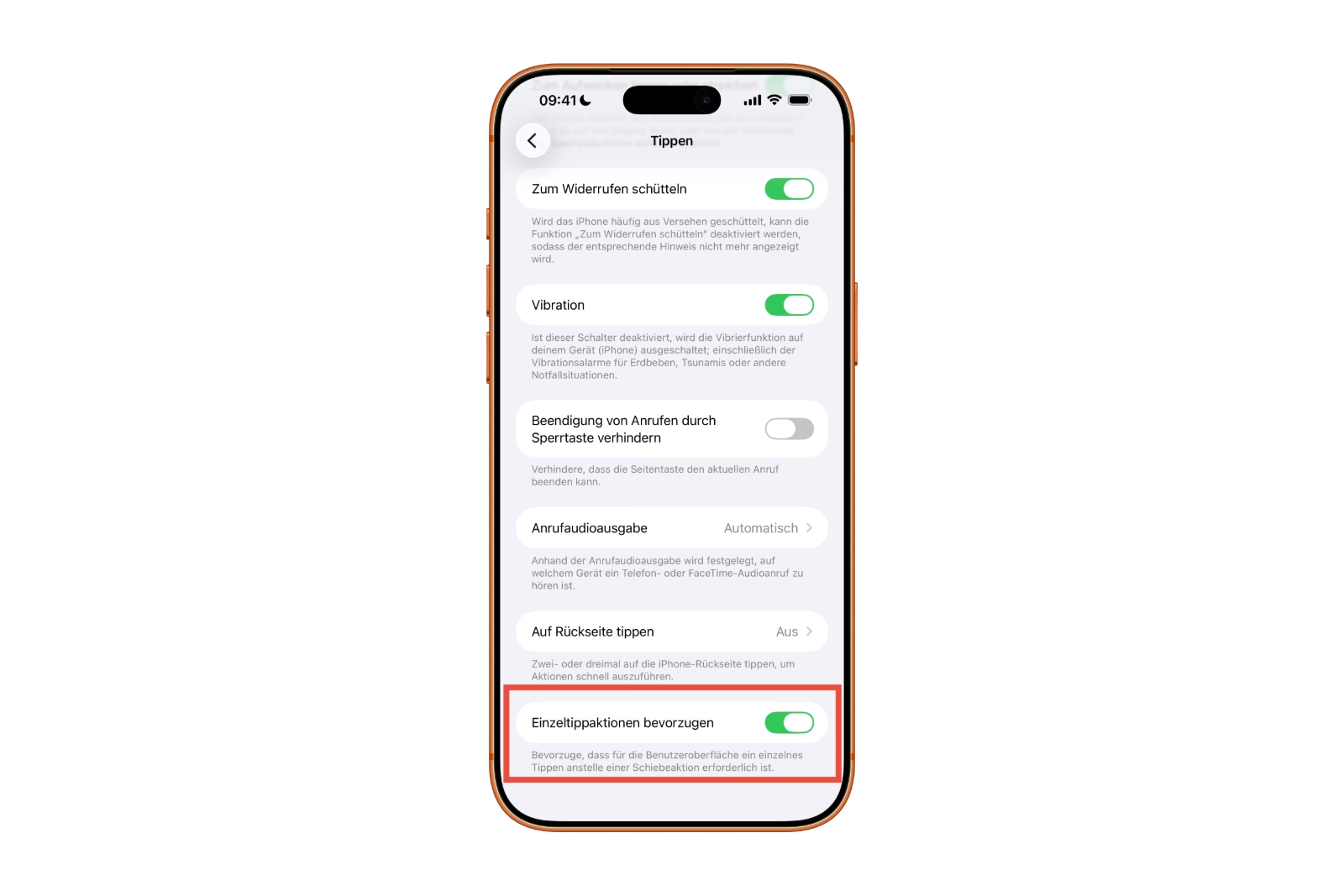 iOS 26.1 Schieberegler Stopp-Button