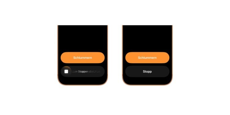 iOS 26.1 Schieberegler Stopp-Button