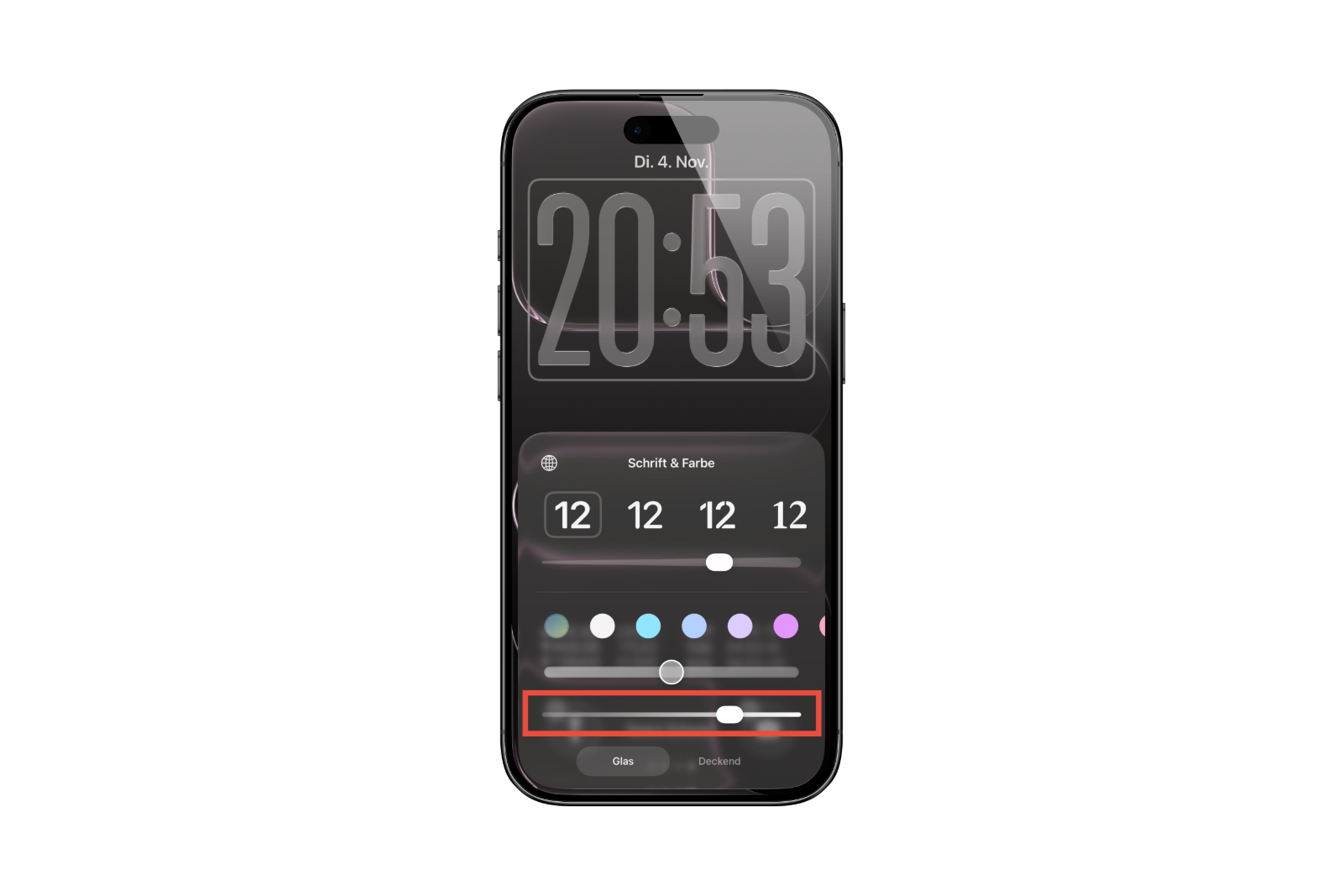 iOS 26.2 Liquid Glass-Schieberegler