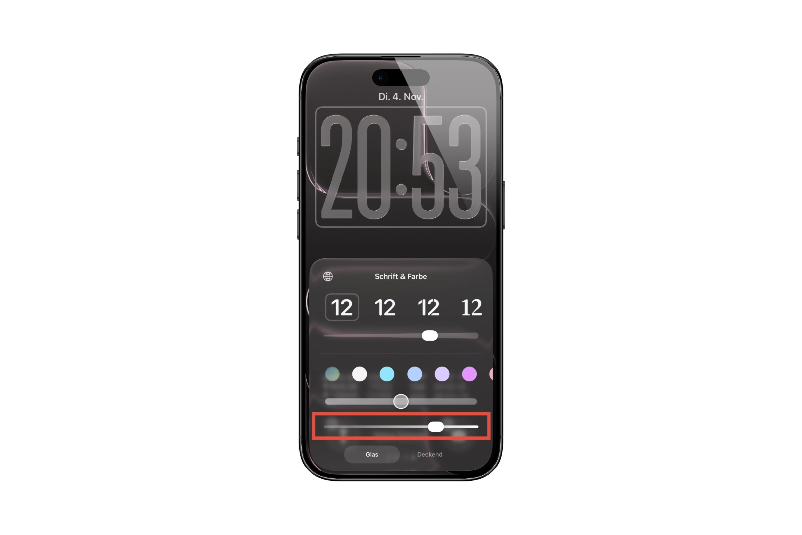 iOS 26.2 Liquid Glass-Schieberegler