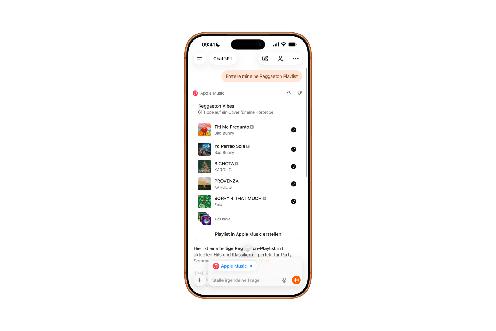 ChatGPT Apple Music Playlist Creation
