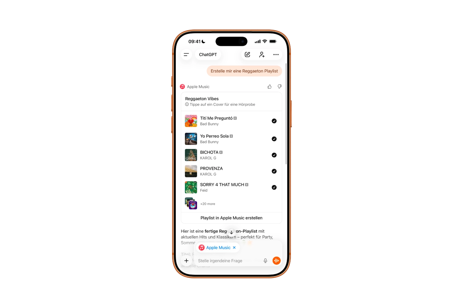 ChatGPT Apple Music Playlist Creation