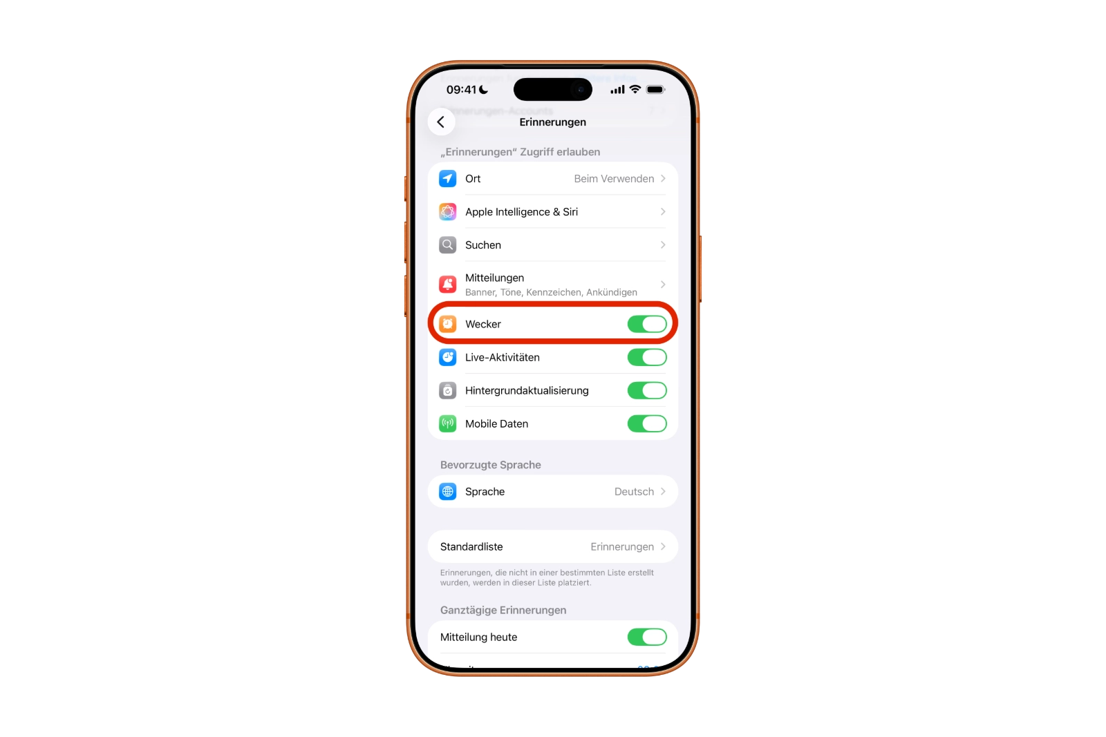 iOS 26.2 Erinnerungen Alarm Einstellungen