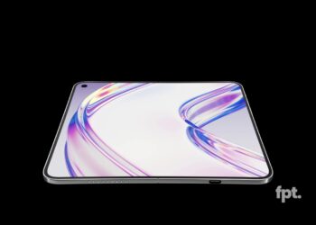 Concept design of the iPhone Ultra in its unfolded state with a large inner display