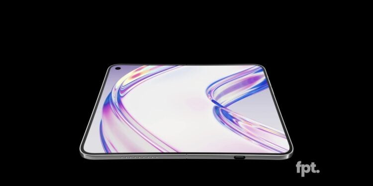Konzeptdesign des iPhone Ultra im aufgeklappten Zustand mit großem Innendisplay