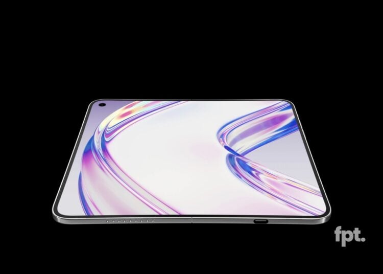 Konzeptdesign des iPhone Ultra im aufgeklappten Zustand mit großem Innendisplay
