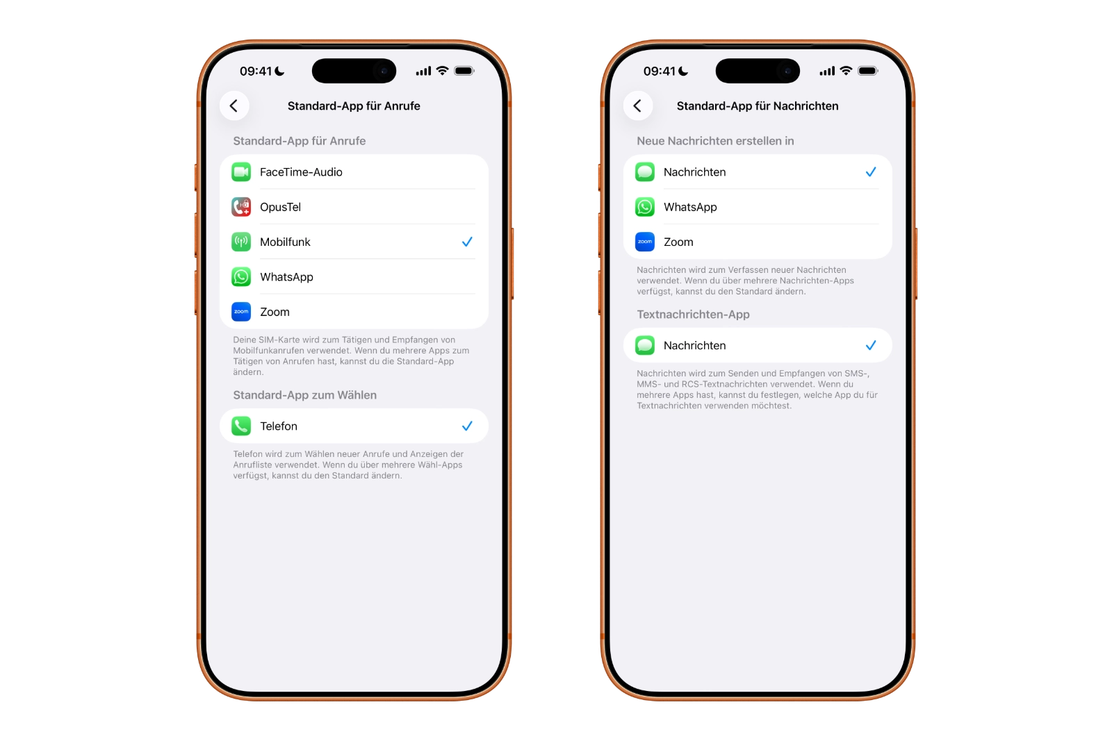 iOS 26 Standard App für Anrufe und Nachrichten EU