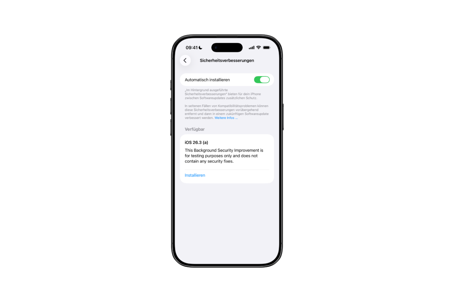 iOS 26.3 tests background security updates in the system Apfelpatient