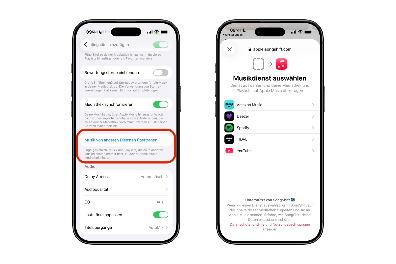 Apple Music Übertragung