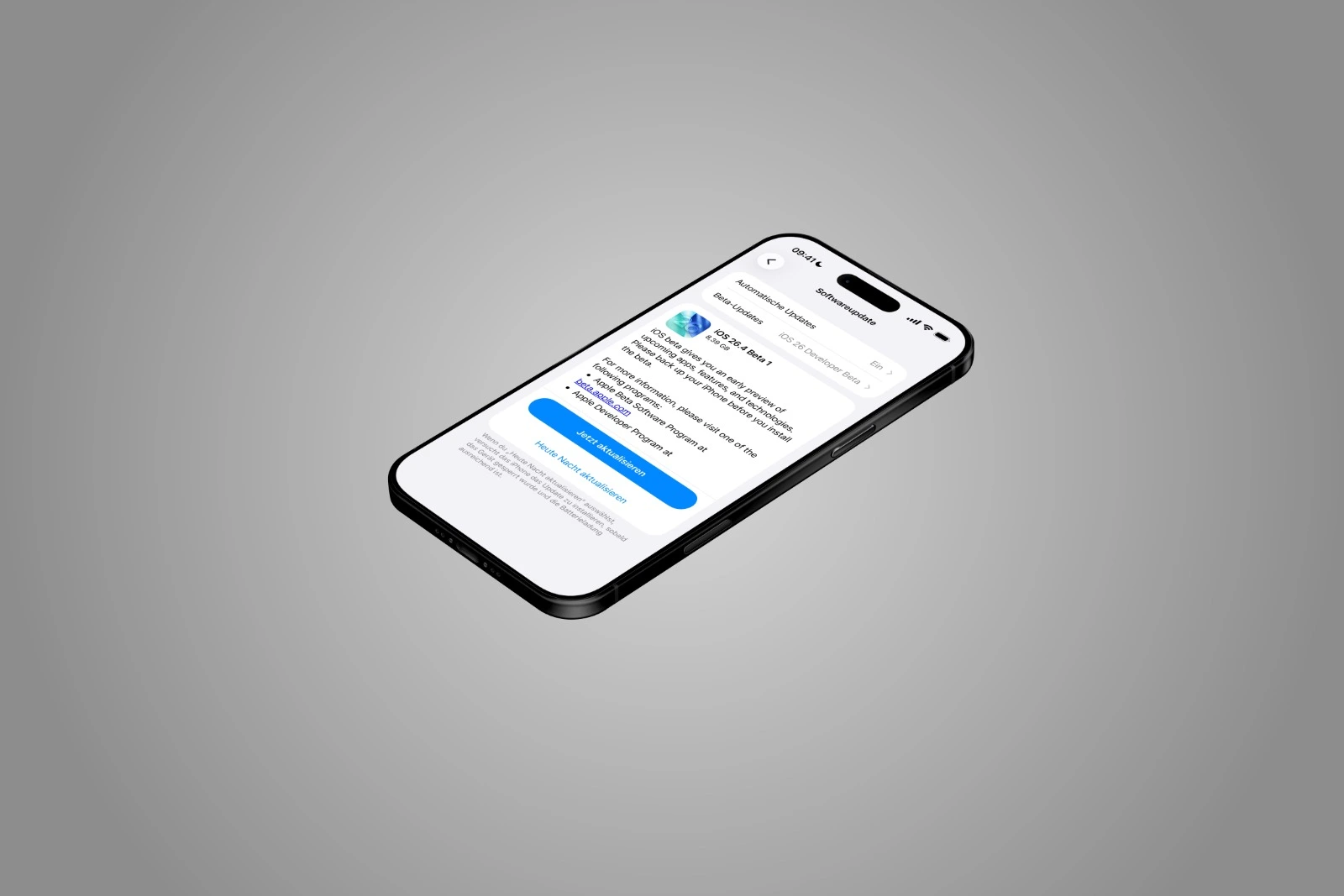 iOS 26.4 Beta 1 Apple