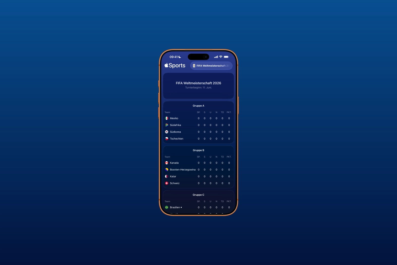 Apple Sports FIFA WM 2026