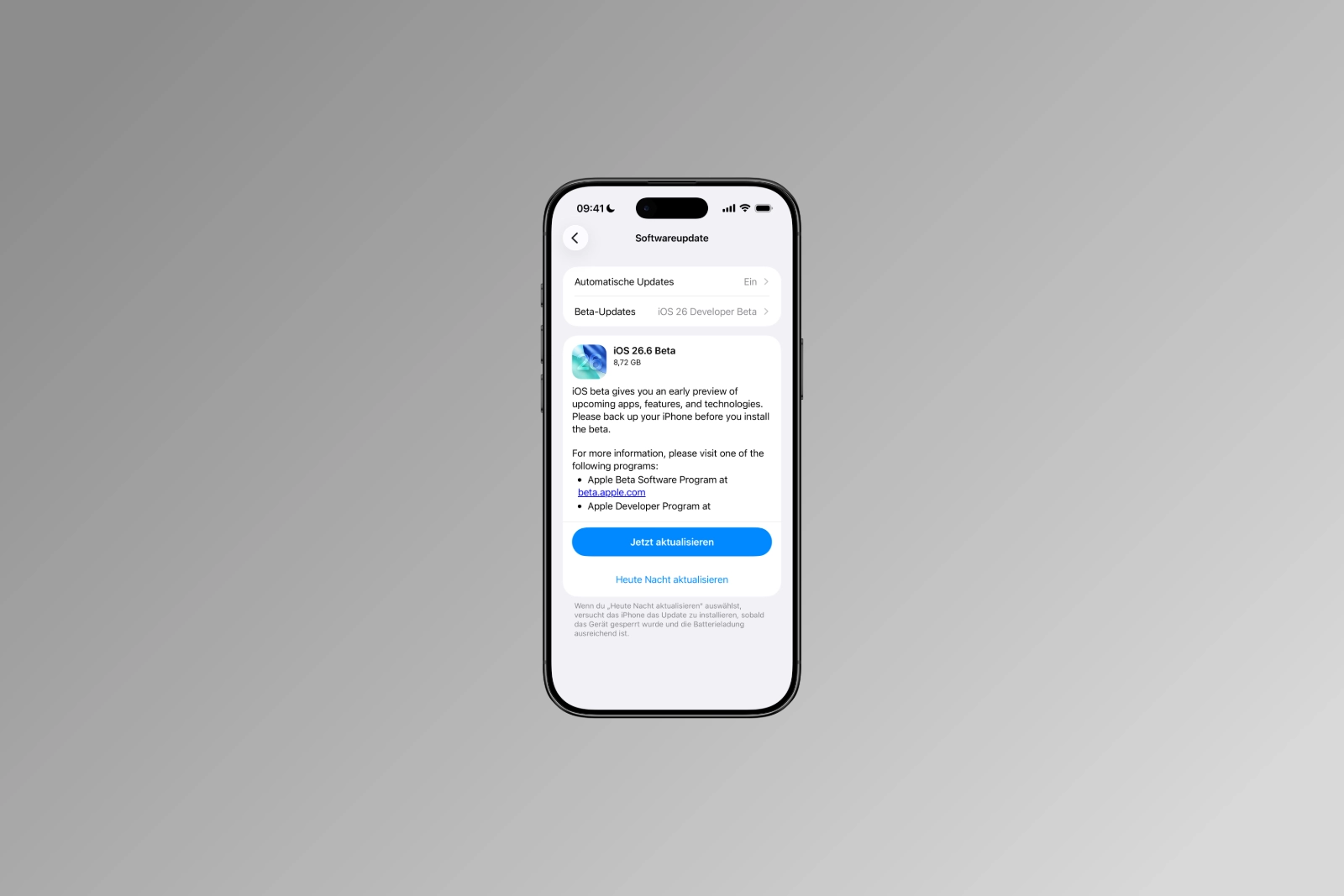 iOS 26.6 Beta 1 Apple